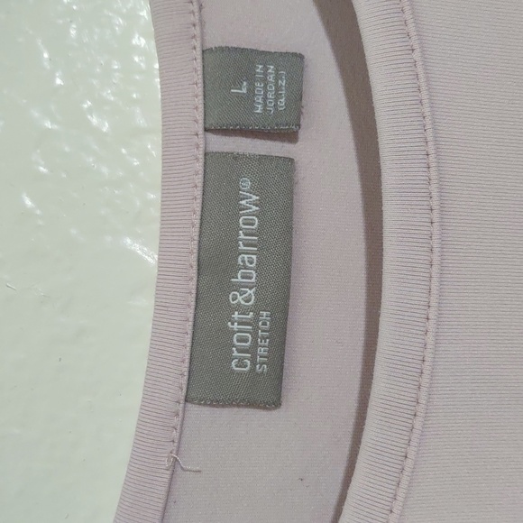 USED CROFT & BARROW STRETCH SHORT SLEEVE SHIRT COLOR SOFT PINK - Picture 2 of 6